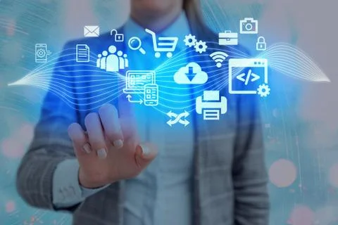 Information Computerization With Infographic Elements And Flat Icons. Latest 스톡 사진