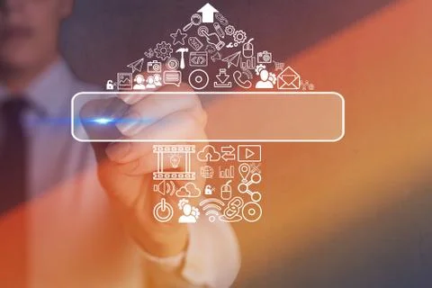 Information Computerization With Infographic Elements And Flat Icons. Latest 库存照片