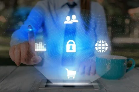 Information Computerization With Infographic Elements And Flat Icons. Latest 库存照片