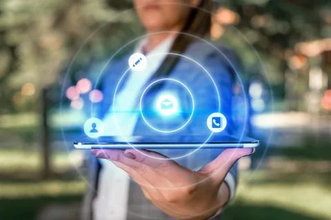 Information Computerization With Infographic Elements And Flat Icons. Latest Stock Photos