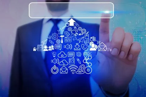 Information Computerization With Infographic Elements And Flat Icons. Latest 写真素材