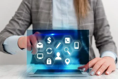 Information Computerization With Infographic Elements And Flat Icons. Latest 库存照片