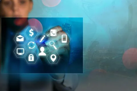 Information Computerization With Infographic Elements And Flat Icons. Latest 库存照片