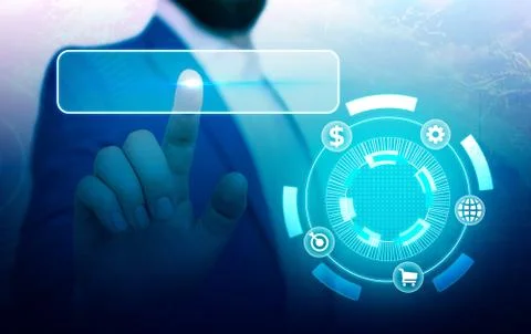 Information Computerization With Infographic Elements And Flat Icons. Latest 库存照片