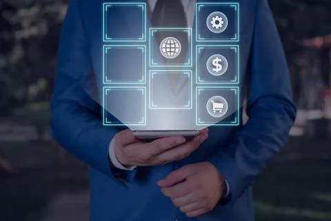 Information Computerization With Infographic Elements And Flat Icons. Latest 库存照片