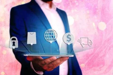 Information Computerization With Infographic Elements And Flat Icons. Latest 库存照片