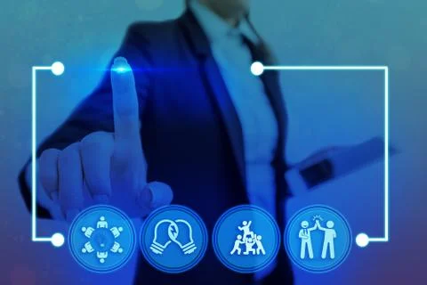 Information Computerization With Infographic Elements And Flat Icons. Latest 写真素材