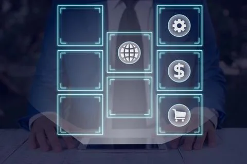 Information Computerization With Infographic Elements And Flat Icons. Latest 库存照片