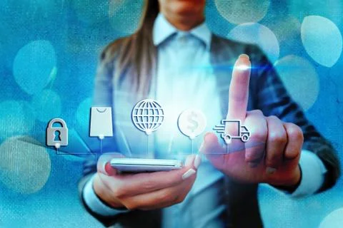 Information Computerization With Infographic Elements And Flat Icons. Latest 库存照片