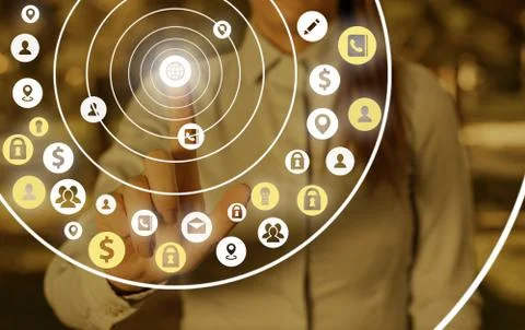 Information Computerization With Infographic Elements And Flat Icons. Latest 库存照片