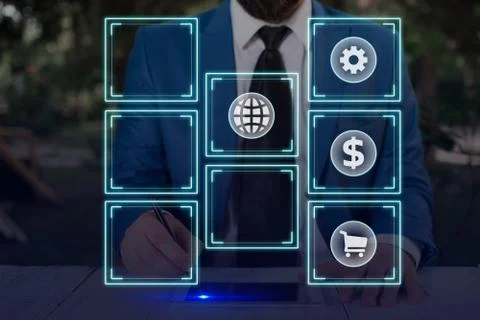 Information Computerization With Infographic Elements And Flat Icons. Latest 库存照片