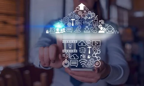 Information Computerization With Infographic Elements And Flat Icons. Latest 库存照片