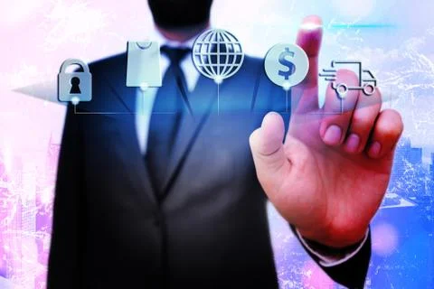 Information Computerization With Infographic Elements And Flat Icons. Latest 库存照片