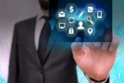 Information Computerization With Infographic Elements And Flat Icons. Latest 库存照片