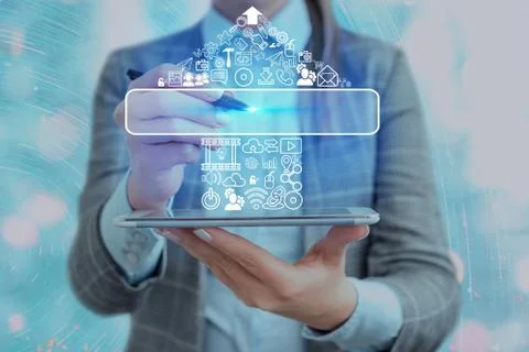 Information Computerization With Infographic Elements And Flat Icons. Latest 库存照片