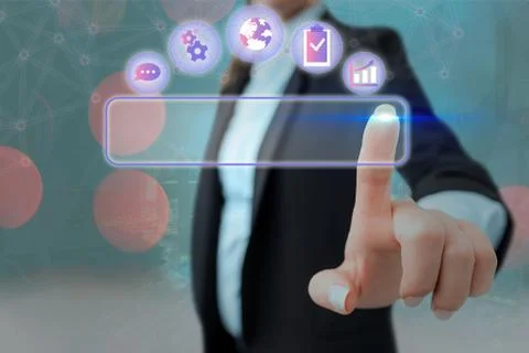 Information Computerization With Infographic Elements And Flat Icons. Latest 写真素材