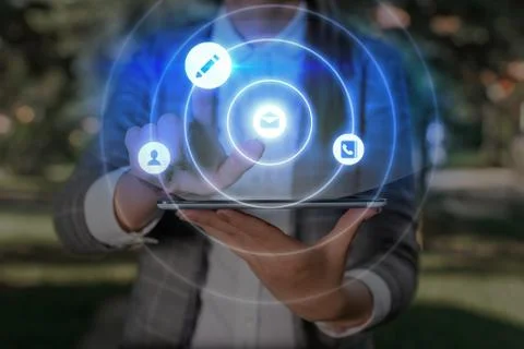 Information Computerization With Infographic Elements And Flat Icons. Latest Foto stock