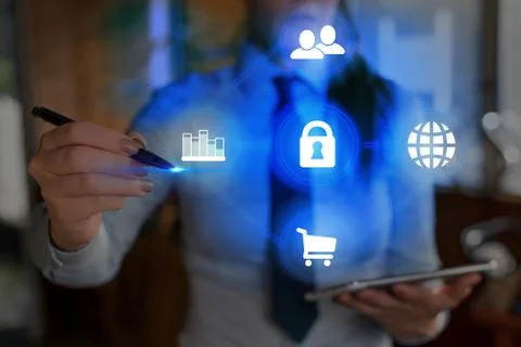 Information Computerization With Infographic Elements And Flat Icons. Latest Foto stock