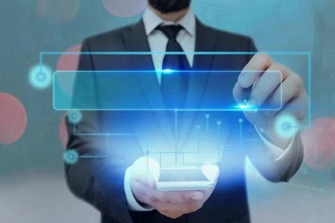 Information Computerization With Infographic Elements And Flat Icons. Latest Foto stock