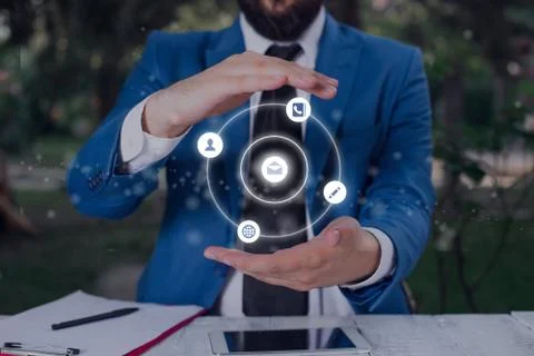 Information Computerization With Infographic Elements And Flat Icons. Latest 库存照片