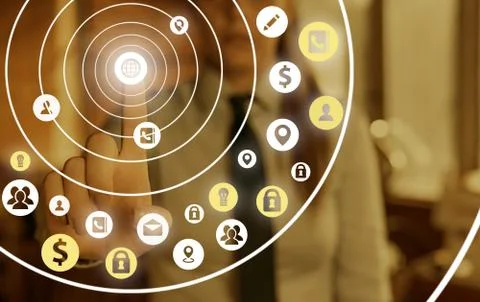 Information Computerization With Infographic Elements And Flat Icons. Latest 库存照片