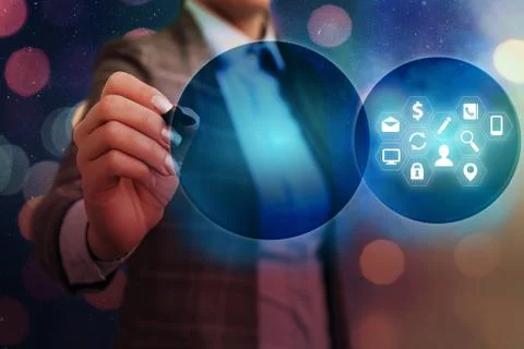 Information Computerization With Infographic Elements And Flat Icons. Latest 库存照片