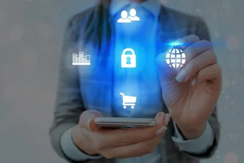 Information Computerization With Infographic Elements And Flat Icons. Latest Foto stock