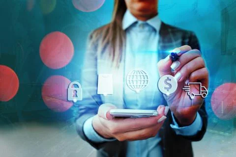 Information Computerization With Infographic Elements And Flat Icons. Latest 库存照片