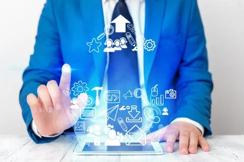 Information Computerization With Infographic Elements And Flat Icons. Latest 库存照片