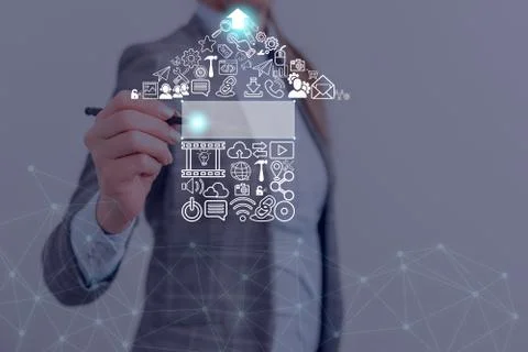 Information Computerization With Infographic Elements And Flat Icons. Latest 스톡 사진