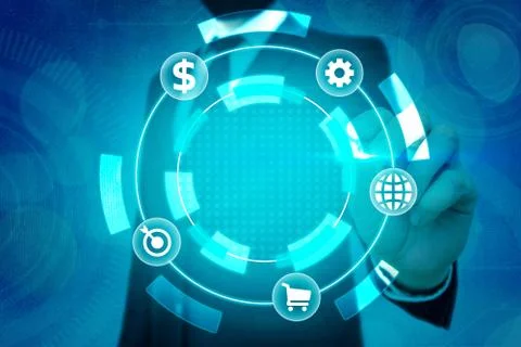 Information Computerization With Infographic Elements And Flat Icons. Latest 库存照片