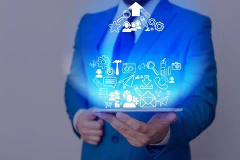 Information Computerization With Infographic Elements And Flat Icons. Latest 库存照片