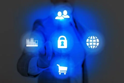 Information Computerization With Infographic Elements And Flat Icons. Latest 스톡 사진