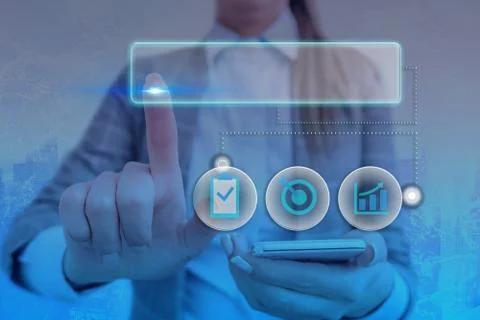 Information Computerization With Infographic Elements And Flat Icons. Latest Foto stock