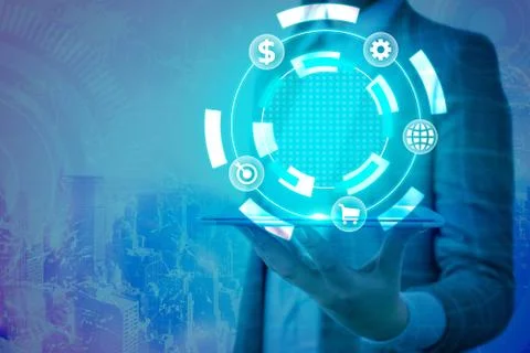 Information Computerization With Infographic Elements And Flat Icons. Latest 库存照片