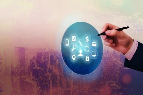 Information Computerization With Infographic Elements And Flat Icons. Latest 库存照片