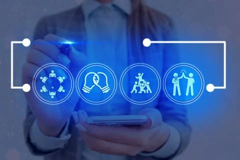 Information Computerization With Infographic Elements And Flat Icons. Latest 스톡 사진