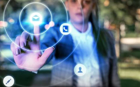 Information Computerization With Infographic Elements And Flat Icons. Latest 写真素材