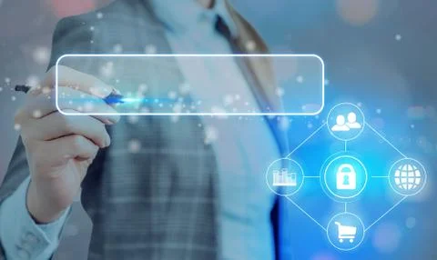 Information Computerization With Infographic Elements And Flat Icons. Latest 写真素材