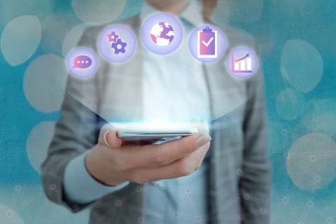 Information Computerization With Infographic Elements And Flat Icons. Latest 스톡 사진