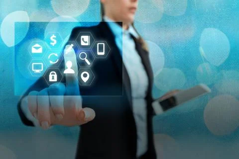 Information Computerization With Infographic Elements And Flat Icons. Latest 库存照片