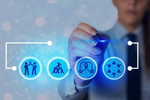 Information Computerization With Infographic Elements And Flat Icons. Latest Foto stock