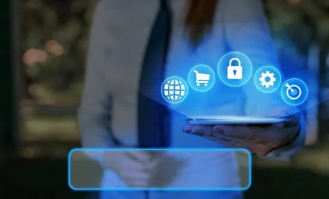 Information Computerization With Infographic Elements And Flat Icons. Latest Foto stock