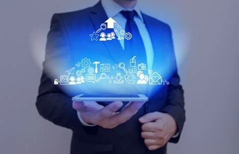 Information Computerization With Infographic Elements And Flat Icons. Latest 库存照片