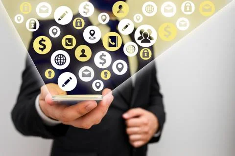 Information Computerization With Infographic Elements And Flat Icons. Latest 库存照片