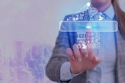 Information Computerization With Infographic Elements And Flat Icons. Latest Foto stock