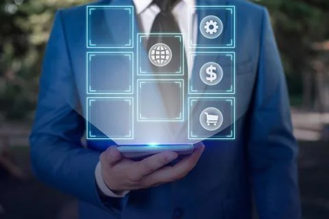 Information Computerization With Infographic Elements And Flat Icons. Latest 库存照片