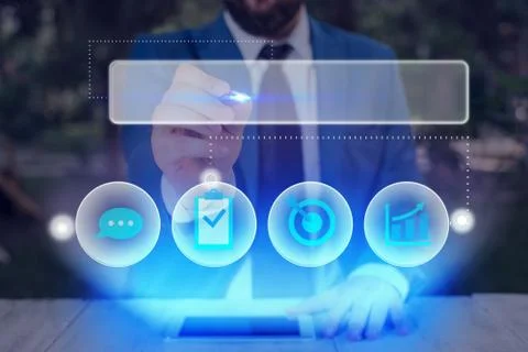 Information Computerization With Infographic Elements And Flat Icons. Latest 스톡 사진
