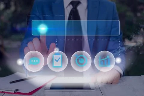 Information Computerization With Infographic Elements And Flat Icons. Latest 库存照片