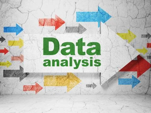 Information concept: arrow with Data Analysis on grunge wall background Illustrazione stock